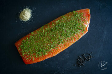Photographe culinaire - Shooting produit saumon fumé Label Rouge - Fumage de Bourgogne (71)
