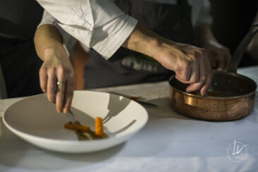 Photographe culinaire - Reportage en cuisine dîner gastronomique - Cédric Burtin et Fréderic Doucet